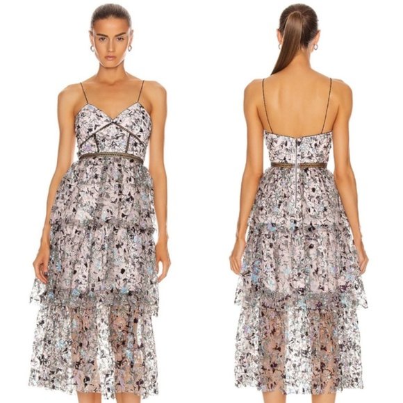 Self-Portrait Dresses & Skirts - ✨ Self-Portrait Constellation Tiered Midi Dress ✨